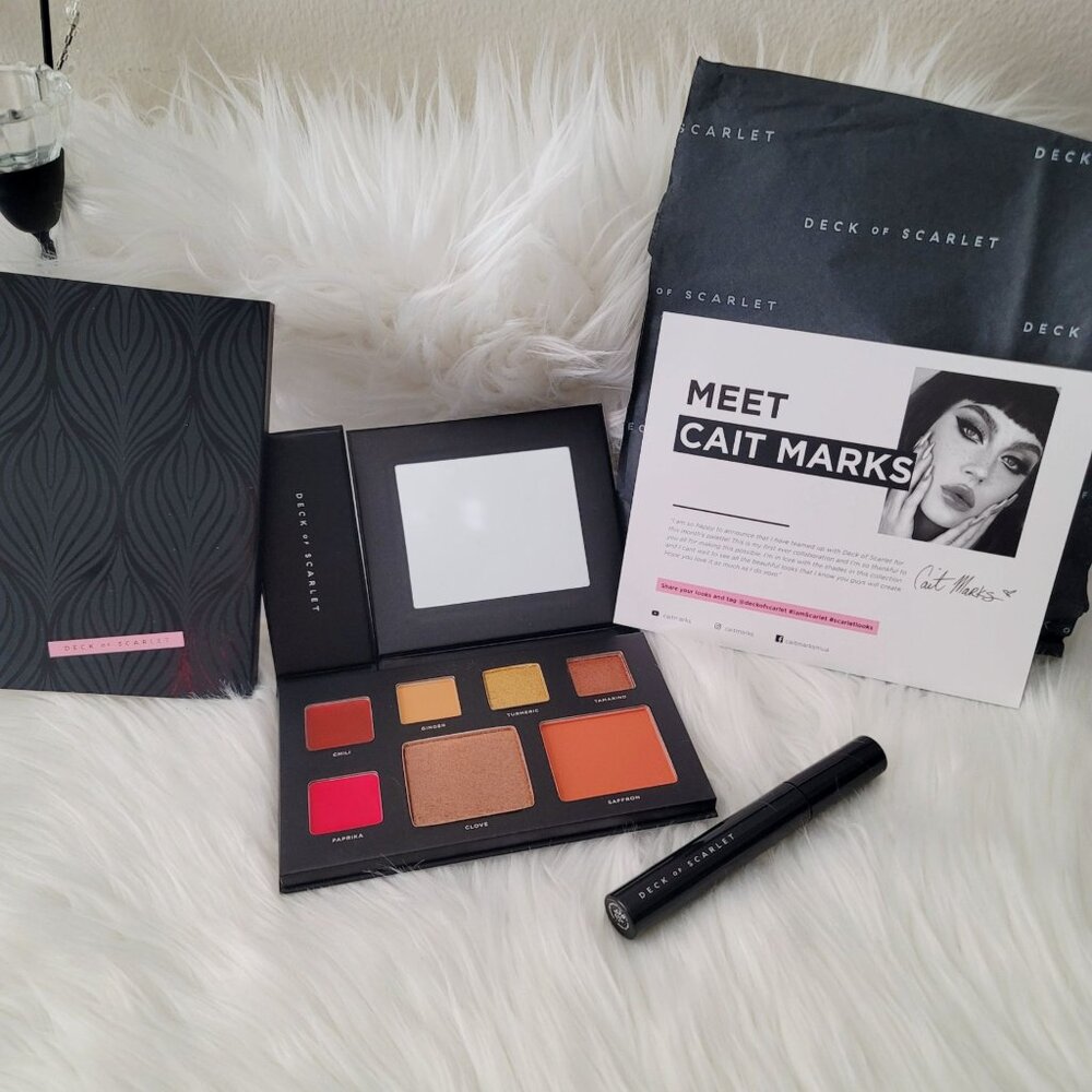 Deck of Scarlet ✦ Cait Marks Makeup Palette ✦ Eyes Lips Cheeks Bold Glam NWT